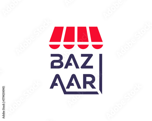 Modern Bazaar Market Stall Logo Design  Retail Branding