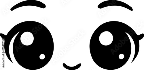 Cute Cartoon Downward Eyes Illustration