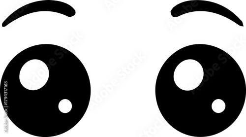 Cute Cartoon Downward Eyes Illustration