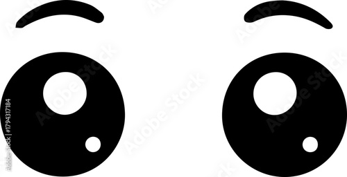 Cute Cartoon Downward Eyes Illustration
