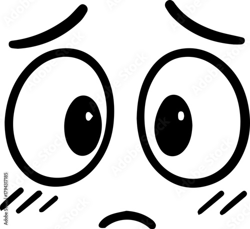 Cute Cartoon Downward Eyes Illustration