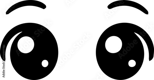 Cute Cartoon Downward Eyes Illustration