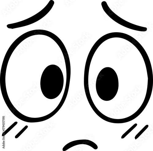 Cute Cartoon Downward Eyes Illustration