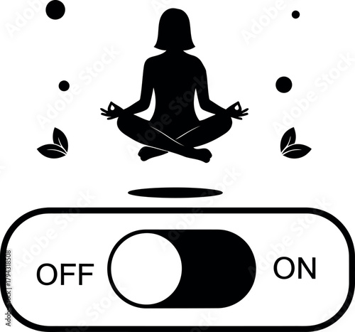 Tech free day icon with abstract elements isolated on transparent background