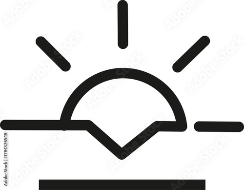 Sunrise sunset icon, Sunrise and sunset icon, black and white