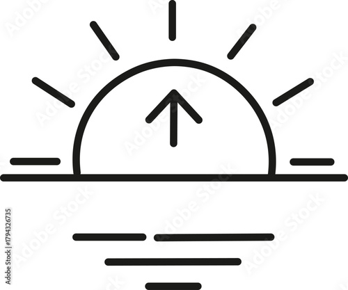 Sunrise sunset icon, Sunrise and sunset icon, black and white