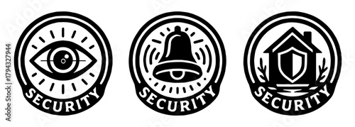 セキュリティを象徴するシンプルロゴセット、Simple Security Symbol Logo Set