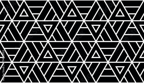 Abstract geometric pattern. A seamless vector background. White and black ornament. Graphic modern pattern. Simple lattice graphic design.
