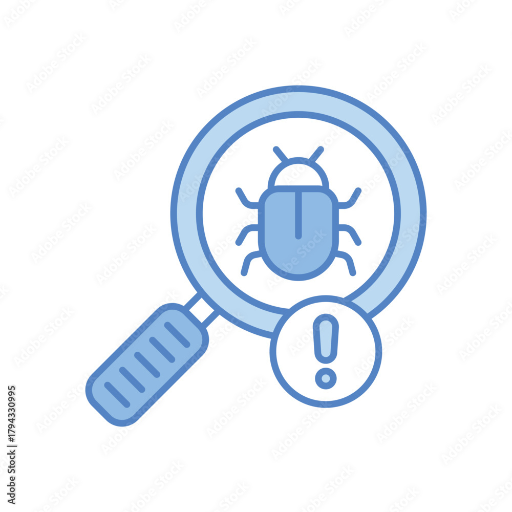 Fototapeta premium Bug Analysis vector icon