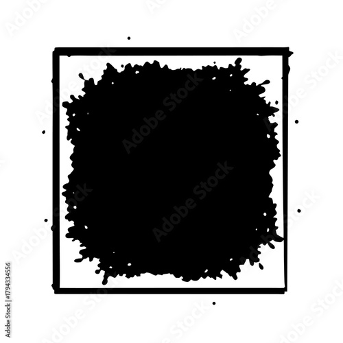 Abstract grunge frame with splatter texture for design or text