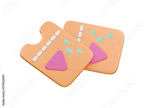 movie ticket icon 3d illustration render
