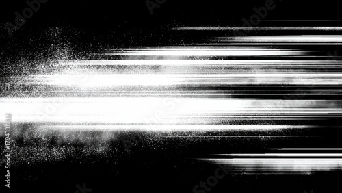 Dynamic abstract white light streaks and particles creating motion blur effect Vector, illustration.