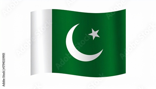Free Download The national flag of Pakistan with white stripe, green field, crescent moon, and five-pointed star. - GFXLoad