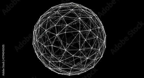 Abstract sphere of interconnected lines and nodes, representing a network.