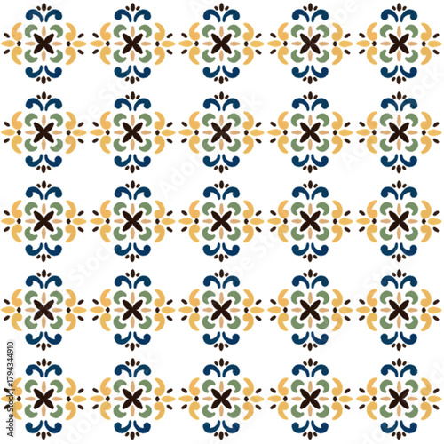 Abstract floral vector modest fabric pattern 