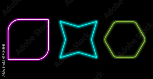 Futuristic glow neon gradient frame rectangle social smoke media template haze mist design element transparent light vector banner background