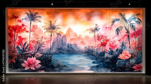 Tropical landscape painting