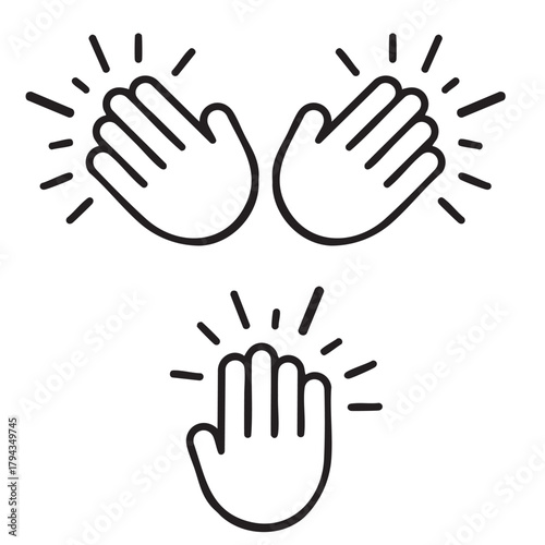 Clapping Hands and High Icons applause celebration