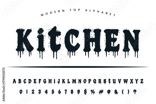 Hell's Kitchen stylish Font and Alphabet abcd font vector design