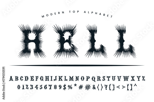 Hell Bar stylish Font and Alphabet abcd font vector design
