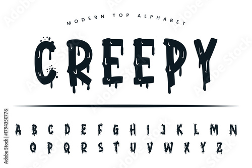 Creepy Tales stylish Font and Alphabet abcd font vector design