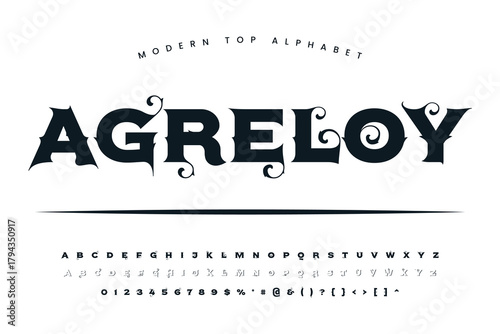 Agreloy stylish Font and Alphabet abcd font vector design