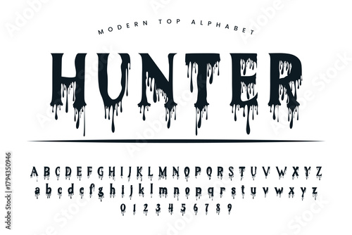 Blood Hunter stylish Font and Alphabet abcd font vector design