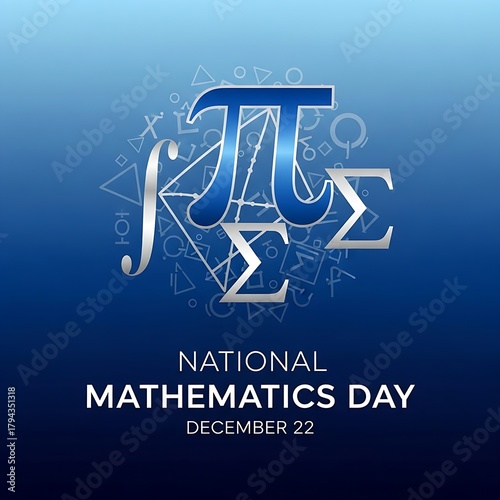 National mathematics day celebration with mathematical symbols