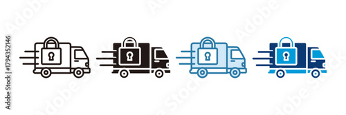 Transportation Security Icon Set Multiple Style Collection