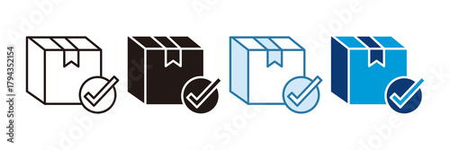 Delivery Confirmation Icon Set Multiple Style Collection