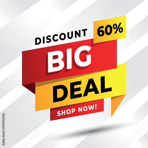 Big Deal Sale Promotion Banner with Up to 60% off