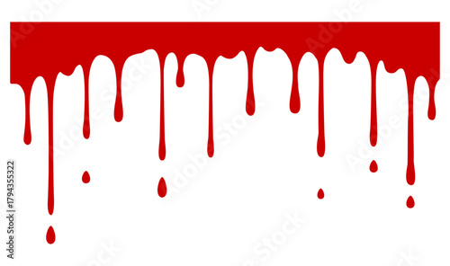 Red Liquid Drips Illustration for Horror and Halloween Design