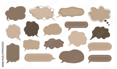 Collection of Text Box Shapes and Decorative Frame Elements for Design