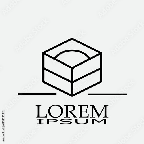 Modern abstract cube logo design with elegant typography for business branding