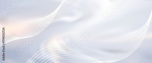Clean light abstract backdrop featuring subtle pastel tones and dynamic white wave lines. Ideal for tech, corporate, and professional visual projects.