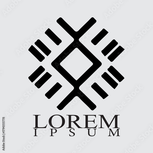 Modern abstract logo design with geometric pattern and placeholder text for branding