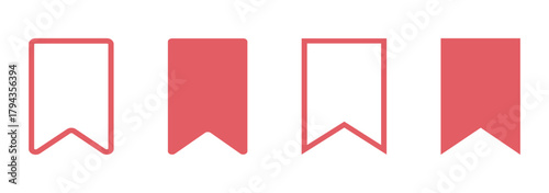 Bookmark icon design fill vectors set for template. Save post icon outline and flat vector. Icon vector graphic set. 