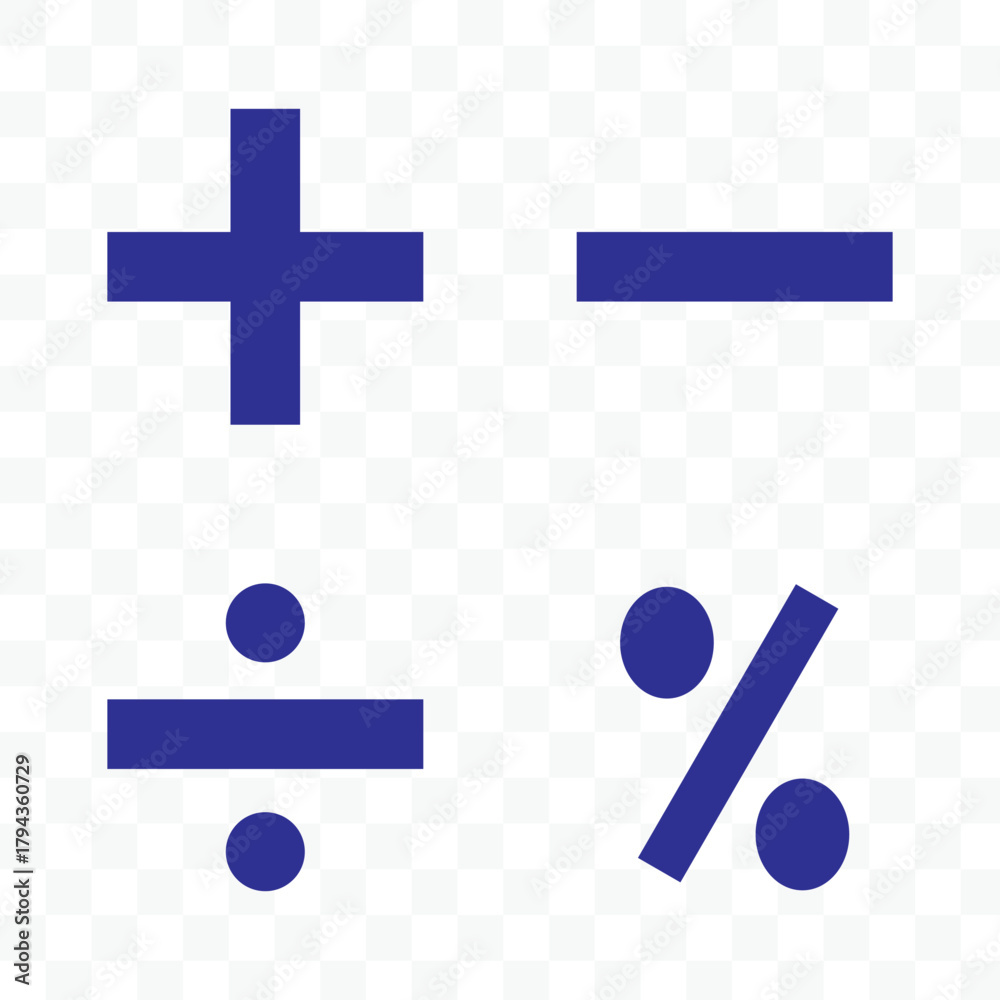 Obraz premium Calculations and mathematical operations on circles. set of mathematical symbols. math icon. vector illustration