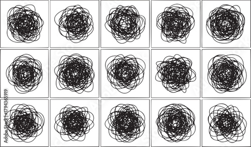 Versatile graphic elements collection featuring primary and secondary colors with typographic accents