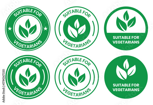 Suitable for Vegetarians stamp sticker with Leaves icon vector illustration. Suitable for Vegetarians sign, logo, badge, icon, sticker, label, emblem, stamp, symbol, black, line, flat vector.