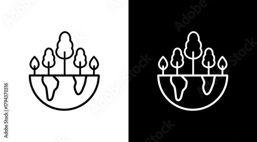 Environment  White Icon Set Design