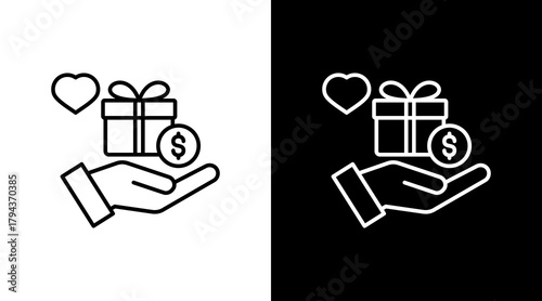 Philanthropy  White Icon Set Design