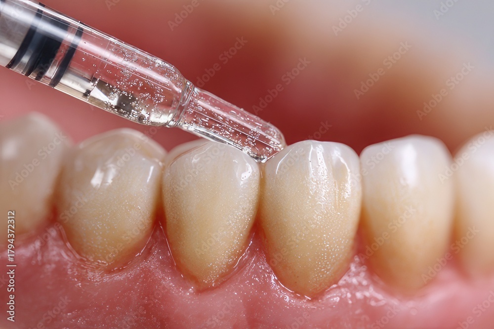 Obraz premium injecting anesthesia into gum