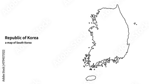 대한민국 지도 틀 벡터 | South Korea Blank Map Outline Vector