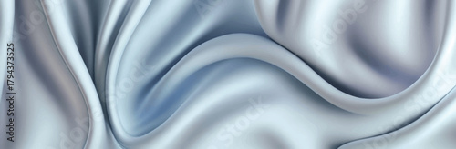 Light blue dropped elegant silk fabric wide background. Textile texture. Vector illustration	