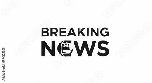 Breaking News Text Graphic With Globe Symbol.
