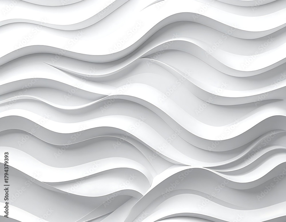 Fototapeta premium White, abstract, flowing, curved, wavy shapes for a minimalist design