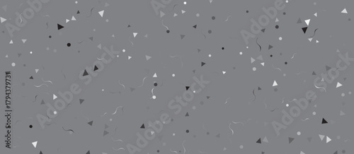 Abstract Grey Confetti Background  Geometric Shapes Pattern