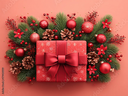 Christmas decoration top view