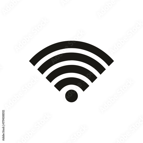 Black wifi symbol isolated on white background

